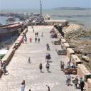 Zicht vanaf de Sqala du Port in Essaouira